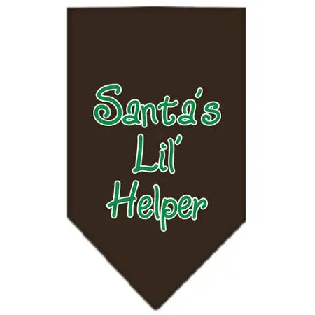 Santa Lil Helper Screen Print Bandana Cocoa Large Default Title
