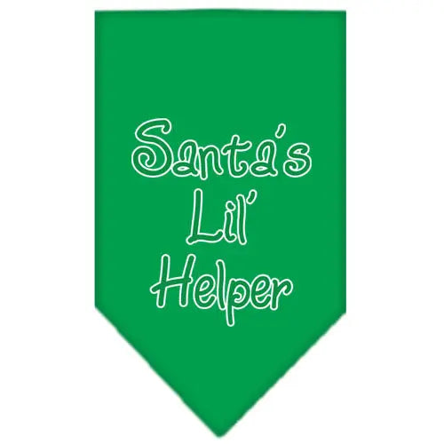 Santa Lil Helper Screen Print Bandana Emerald Green Large Default Title