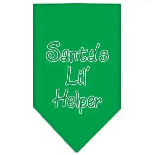 Santa-Lil-Helper-Screen-Print-Bandana-Emerald-Green-Small-GreatEagleInc-333817892