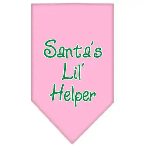 Santa-Lil-Helper-Screen-Print-Bandana-Light-Pink-Large-GreatEagleInc-319830336