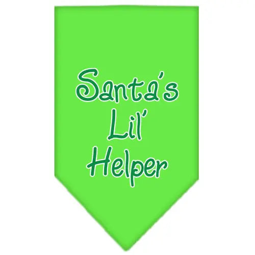 Santa Lil Helper Screen Print Bandana Lime Green Large Default Title