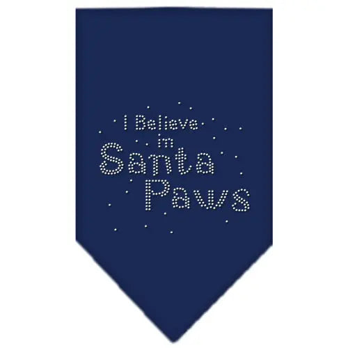 Santa Paws Rhinestone Bandana Navy Blue Small Default Title