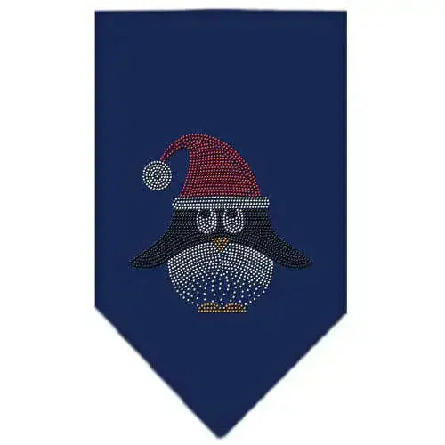 Santa-Penguin-Rhinestone-Bandana-Navy-Blue-Small-GreatEagleInc-333682333