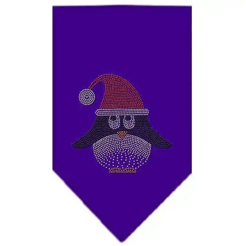 Santa-Penguin-Rhinestone-Bandana-Purple-Large-GreatEagleInc-333682925