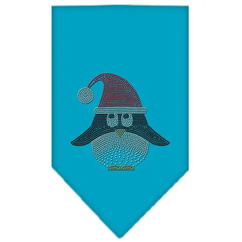 Santa Penguin Rhinestone Bandana Turquoise Small Default Title