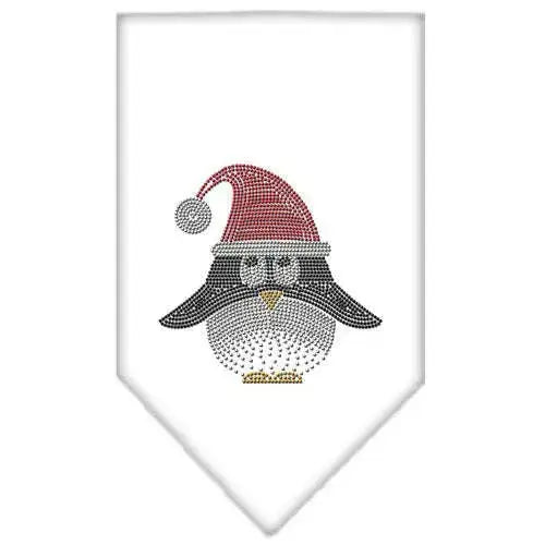Santa-Penguin-Rhinestone-Bandana-White-Large-GreatEagleInc-333938265