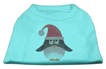 Santa Penguin Rhinestone Dog Shirt Aqua Xxl Default Title