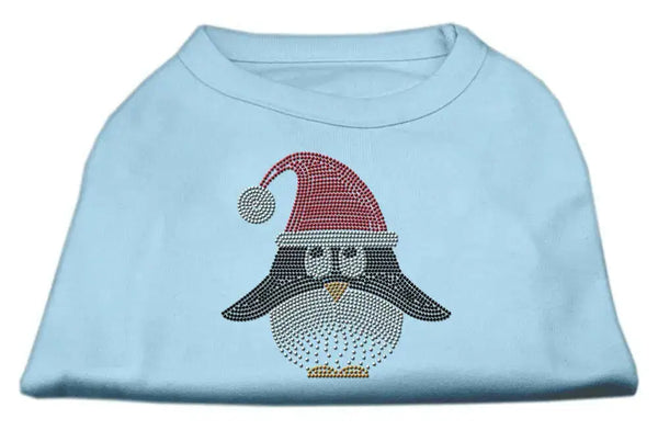 Santa-Penguin-Rhinestone-Dog-Shirt-Baby-Blue-Sm-GreatEagleInc-333762238