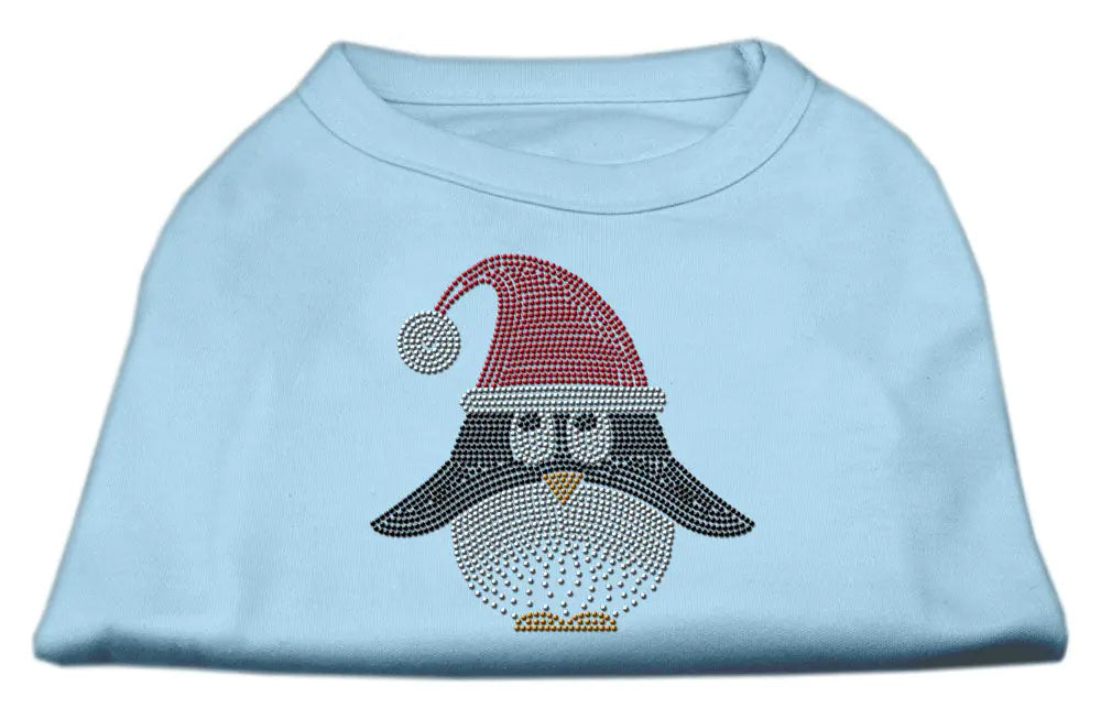 Santa Penguin Rhinestone Dog Shirt Baby Blue Xs Default Title