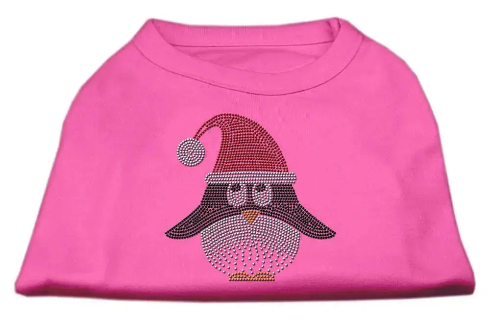 Santa-Penguin-Rhinestone-Dog-Shirt-Bright-Pink-Sm-GreatEagleInc-333762090