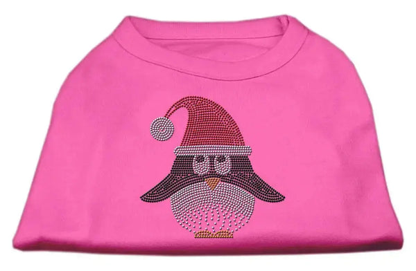 Santa-Penguin-Rhinestone-Dog-Shirt-Bright-Pink-Sm-GreatEagleInc-333762090