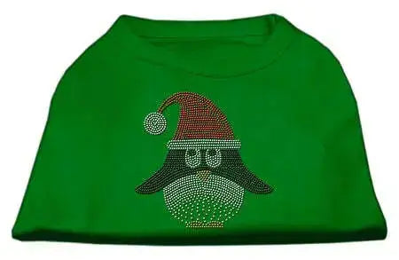 Santa-Penguin-Rhinestone-Dog-Shirt-Green-Lg-GreatEagleInc-333762981