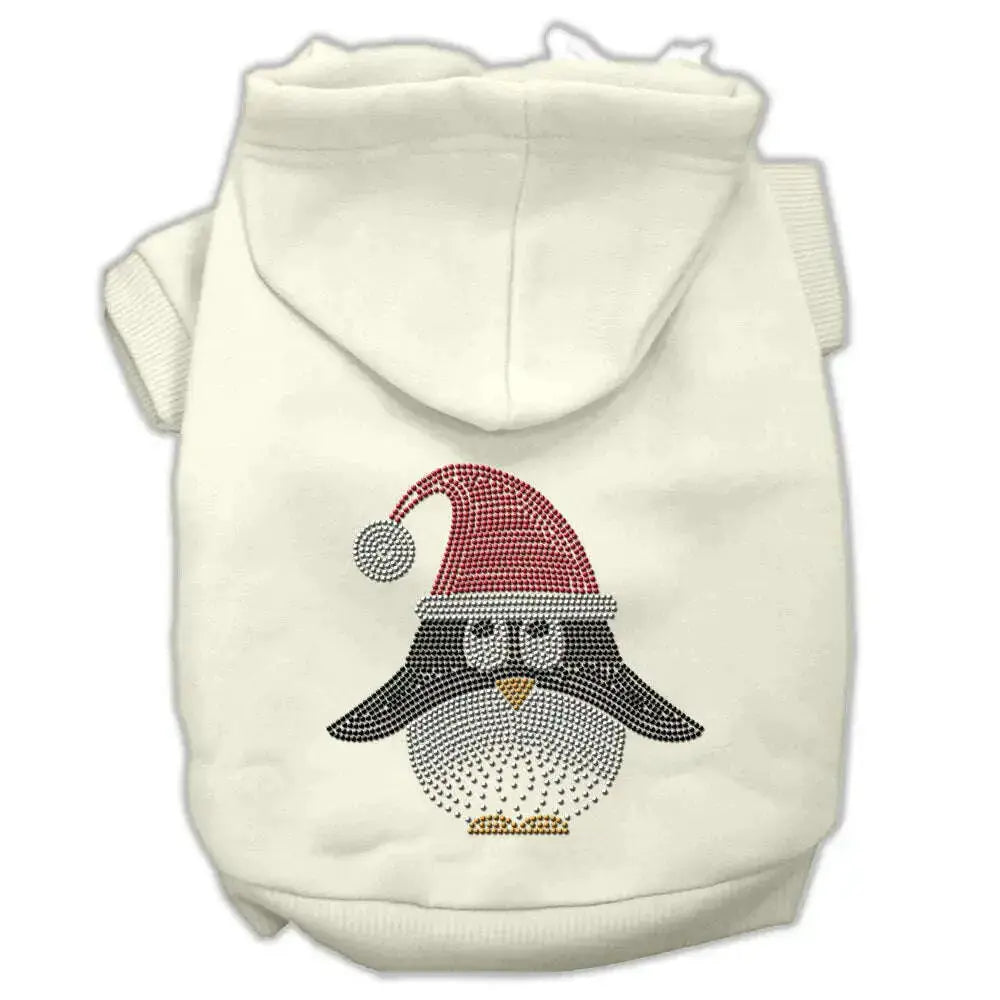 Santa-Penguin-Rhinestone-Hoodies-Cream-Xl-GreatEagleInc-333626332