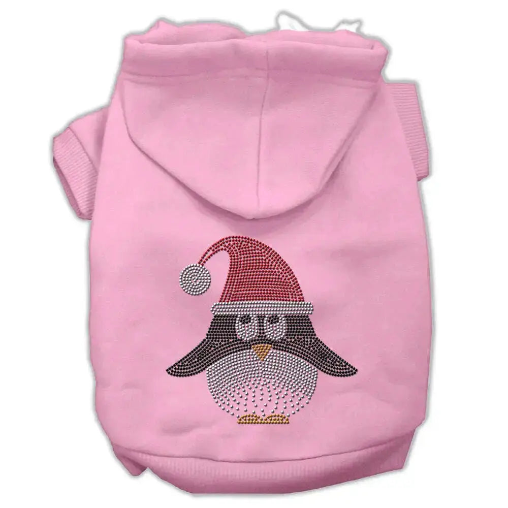 Santa-Penguin-Rhinestone-Hoodies-Pink-L-GreatEagleInc-333626999