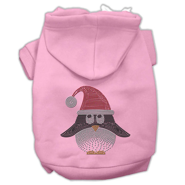 Santa Penguin Rhinestone Hoodies Pink L Default Title