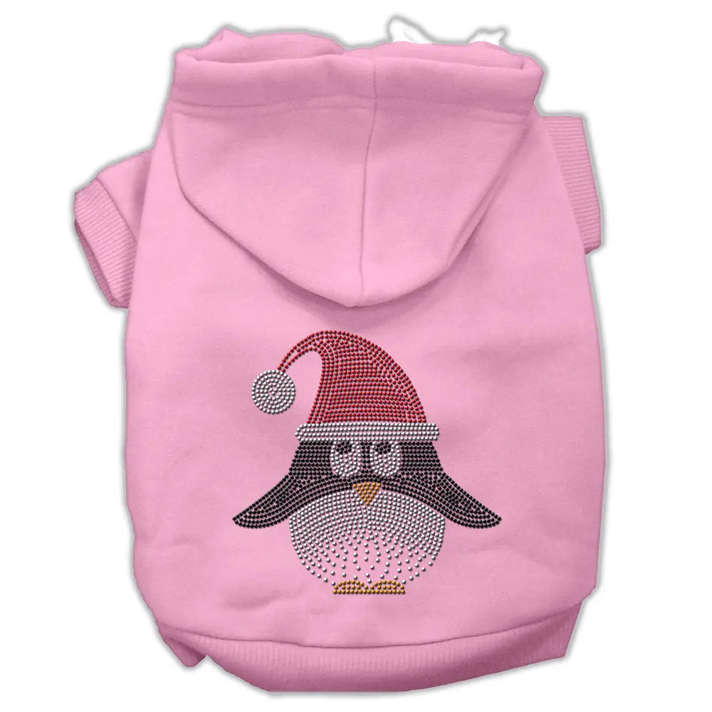 Santa Penguin Rhinestone Hoodies Pink S Default Title