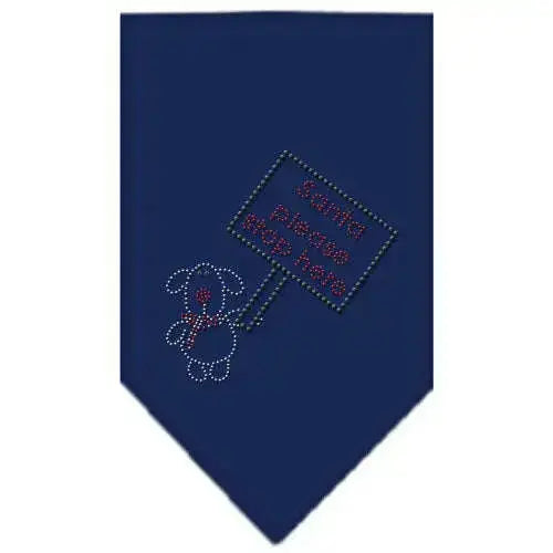 Santa-Please-Stop-Here-Rhinestone-Bandana-Navy-Blue-Small-GreatEagleInc-318544699