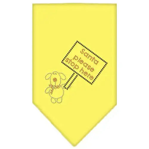 Santa-Please-Stop-Here-Rhinestone-Bandana-Yellow-Large-GreatEagleInc-319003750