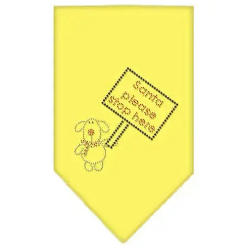Santa-Please-Stop-Here-Rhinestone-Bandana-Yellow-Small-GreatEagleInc-319004138