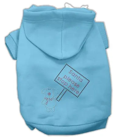 Santa Stop Here Hoodies Baby Blue Xs Default Title