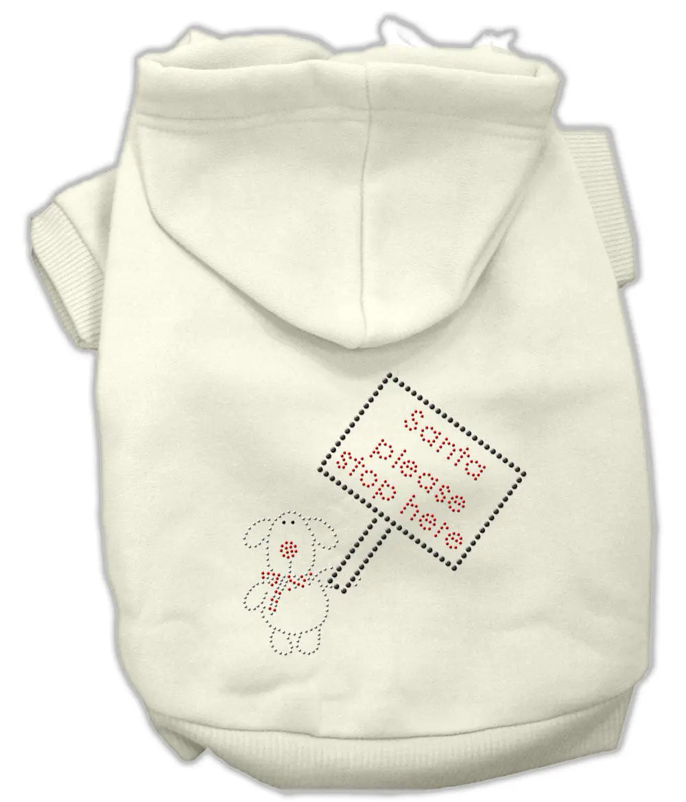 Santa Stop Here Hoodies Cream Xl Default Title