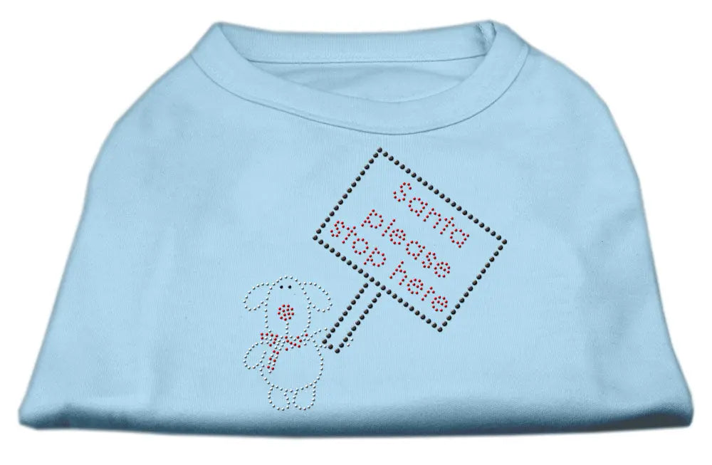 Santa Stop Here Shirts Baby Blue Lg Default Title
