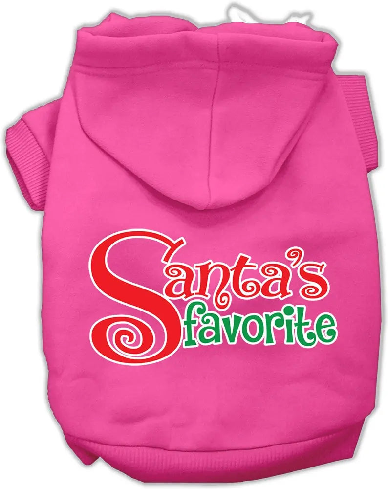Santa's Favorite Screen Print Pet Hoodie Bright Pink Xxl Default Title