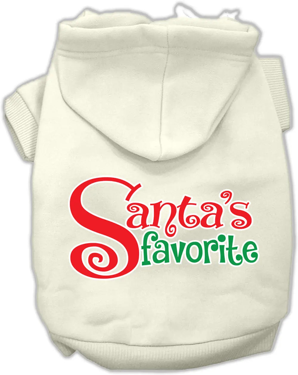 Santa's Favorite Screen Print Pet Hoodie Cream Xxxl Default Title