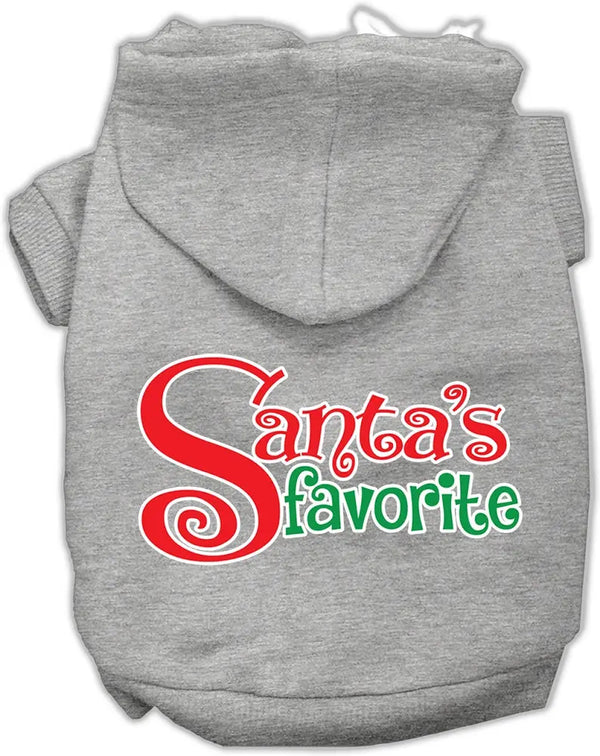 Santa's Favorite Screen Print Pet Hoodie Grey Xxl Default Title