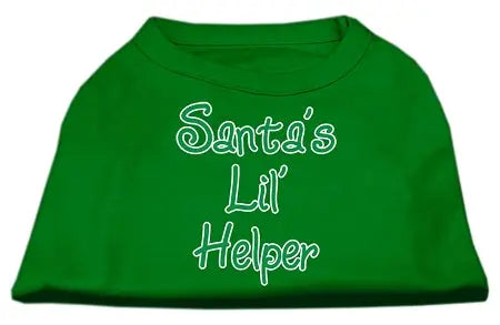 Santa's Lil' Helper Screen Print Shirt Emerald Green Xl Default Title