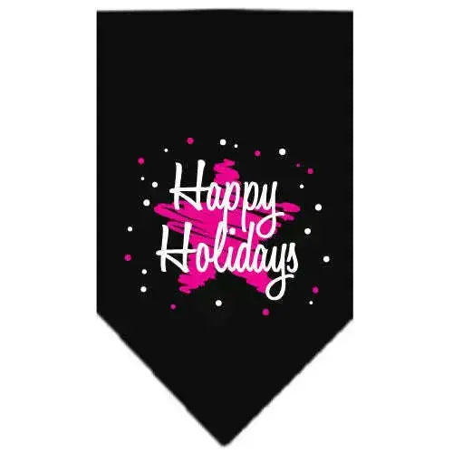 Scribble-Happy-Holidays-Screen-Print-Bandana-Black-Large-GreatEagleInc-319816470