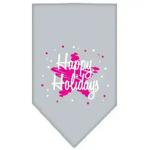 Scribble-Happy-Holidays-Screen-Print-Bandana-Grey-Large-GreatEagleInc-319816084
