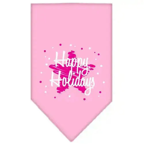 Scribble-Happy-Holidays-Screen-Print-Bandana-Light-Pink-Large-GreatEagleInc-319815896