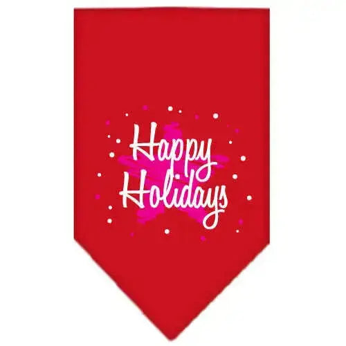 Scribble-Happy-Holidays-Screen-Print-Bandana-Red-Large-GreatEagleInc-333834831