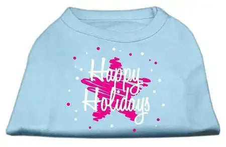 Scribble-Happy-Holidays-Screenprint-Shirts-Baby-Blue-M-GreatEagleInc-333828612