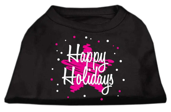 Scribble-Happy-Holidays-Screenprint-Shirts-Black-Xs-GreatEagleInc-318572396