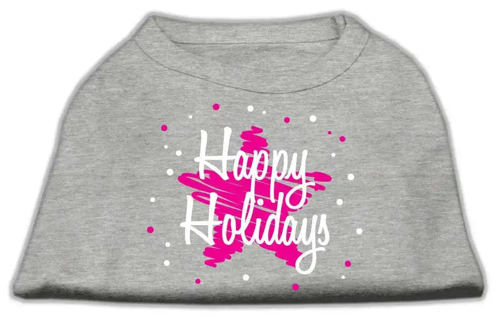 Scribble-Happy-Holidays-Screenprint-Shirts-Grey-L-GreatEagleInc-318572124