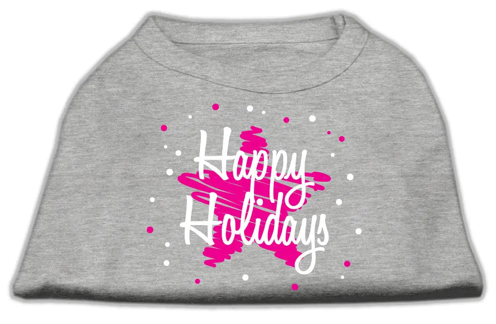 Scribble Happy Holidays Screenprint Shirts Grey Xxl Default Title