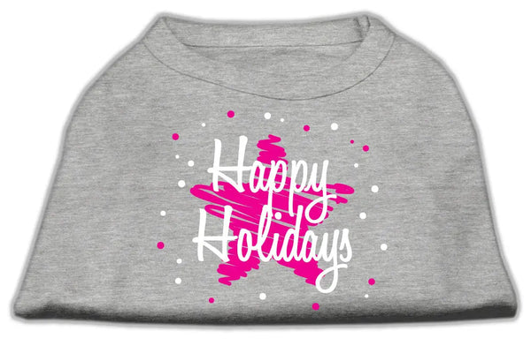Scribble Happy Holidays Screenprint Shirts Grey Xxxl Default Title