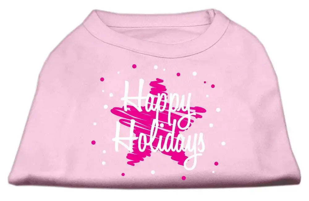 Scribble-Happy-Holidays-Screenprint-Shirts-Light-Pink-S-GreatEagleInc-333702926