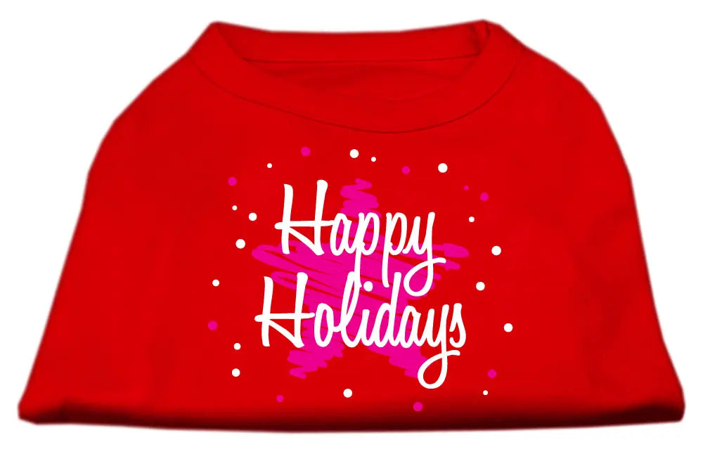 Scribble Happy Holidays Screenprint Shirts Red Xxxl Default Title