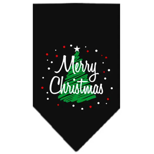 Scribble Merry Christmas Screen Print Bandana Black Small Default Title
