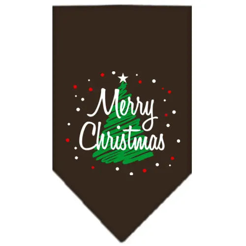 Scribble Merry Christmas Screen Print Bandana Cocoa Large Default Title