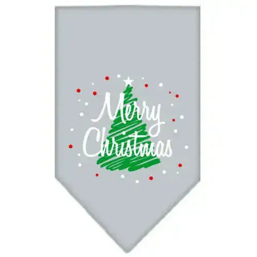 Scribble-Merry-Christmas-Screen-Print-Bandana-Grey-Small-GreatEagleInc-319817366