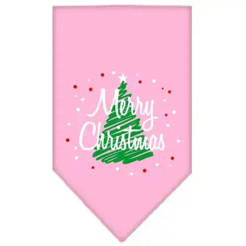 Scribble-Merry-Christmas-Screen-Print-Bandana-Light-Pink-Small-GreatEagleInc-319817195