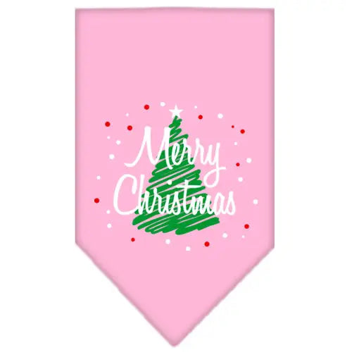 Scribble Merry Christmas Screen Print Bandana Light Pink Small Default Title