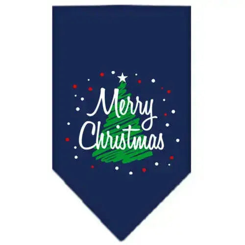Scribble-Merry-Christmas-Screen-Print-Bandana-Navy-Blue-Small-GreatEagleInc-319817067
