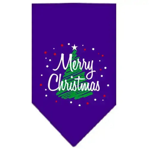 Scribble-Merry-Christmas-Screen-Print-Bandana-Purple-Large-GreatEagleInc-319818040