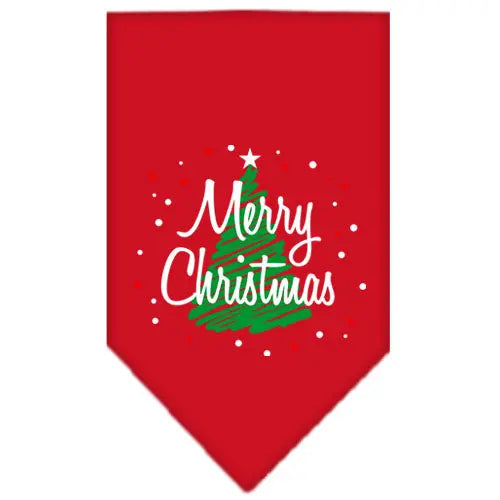 Scribble Merry Christmas Screen Print Bandana Red Small Default Title