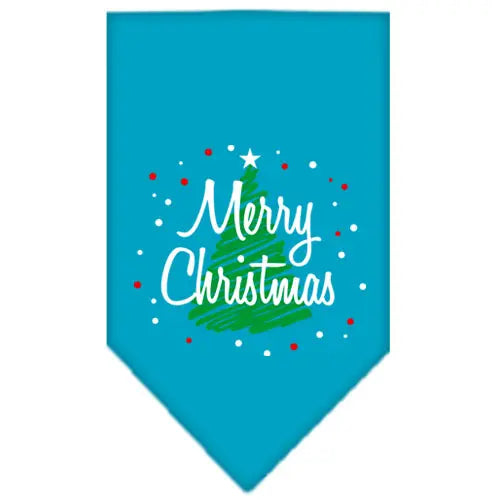 Scribble Merry Christmas Screen Print Bandana Turquoise Large Default Title